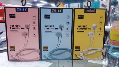 หูฟัง OMISA  รุ่น H028 สายยาว 1.25 เมตร มี mic กดรับสาย-วางสายได้ รูปทรงกระชับไม่เจ็บหู