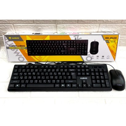 NUBWO NKM-628 Wired Combo Set คีย์บอร์ด+เมาส์ Keyboard +Mouse สีดำ มีภาษาไทย/อังกฤษ