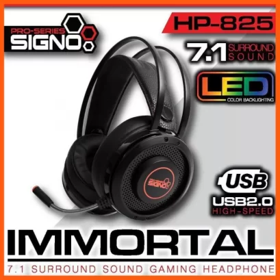 SIGNO Pro-Series HP-825 IMMORTAL 7.1 Surround Sound Gaming Headphone น้ำหนักเบา สายยาว 2.2 M.