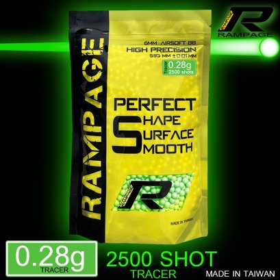 ลูกกระสุน RAMPAGE Tracer กระสุนเรืองแสง 0.28g 2500 นัด made im taiwan