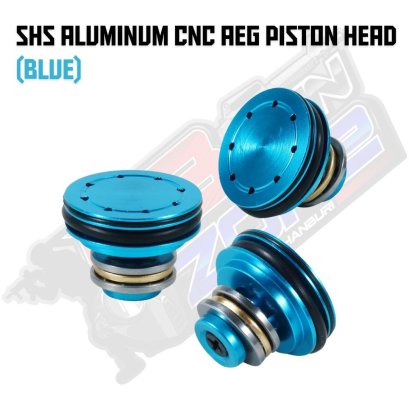 SHS Aluminum CNC AEG Piston Head (Blue)