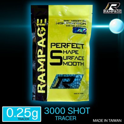 ลูกกระสุน RAMPAGE TAIWAN กระสุนเรืองแสง 0.25g 3000 นัด made im taiwan