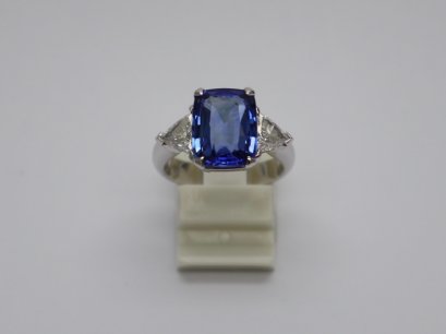 Blue Sapphire with Diamond ring