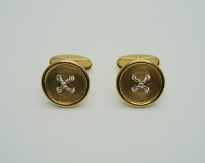 Yellow and White Gold Cufflinks