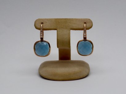 Blue Topaz with Diamond earrings