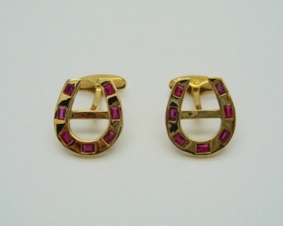 Ruby Horseshoe Cufflinks