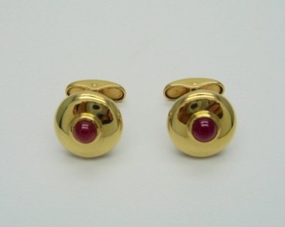 Ruby Cabochon Cufflinks