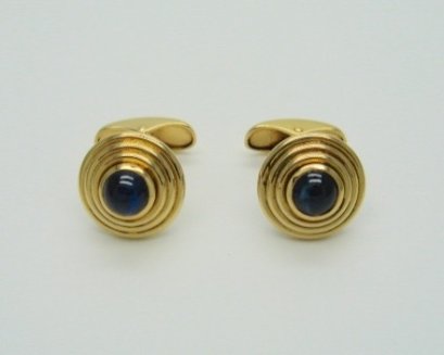 Blue Sapphire Cabochon Cufflinks