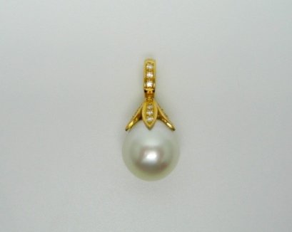 South Sea Cultured Pearl and Diamond Pendant
