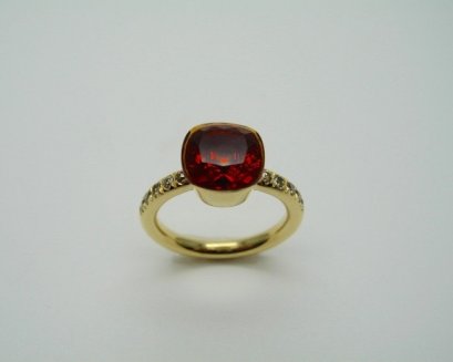 Citrine with Brown Diamond Ring