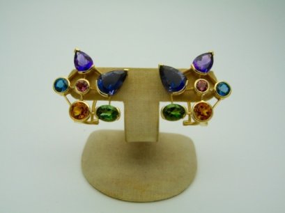 Multi-Colour Genstones Earrings