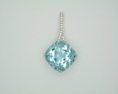 Aquamarine and Diamond Pendant
