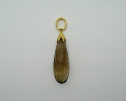 Smoky Quartz Drop Briolette Pendant