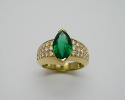 Emerald and Diamond Ring