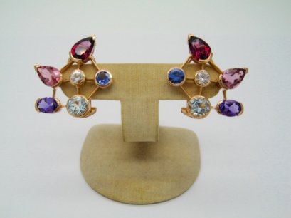 Multi-Colour Genstones Earrings