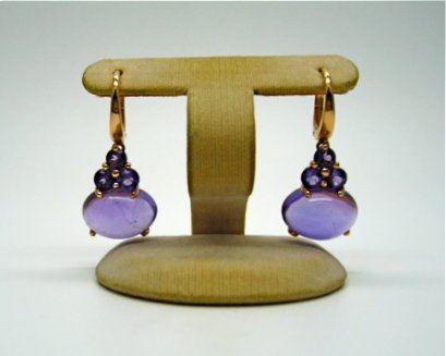 Amethyst Pink Gold Earrings