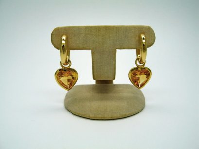 Hoop Earrings with Detachable Critine Heart shape Ear-hangers