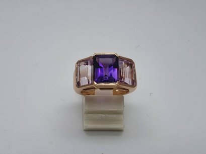 Amethyst and Kunzite Ring