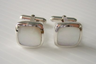 Square Mother of Pearl Cuff Links/Cufflinks.