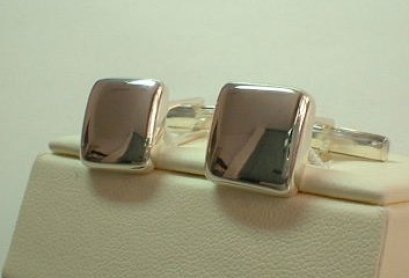 Silver Square Dome Cuff Links/Cufflinks.