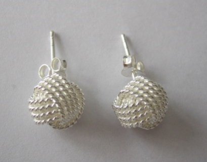 Silver Knot Stud Earrings