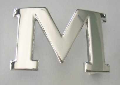 Letter M Silver Belt Buckle