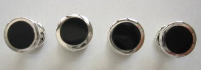 Round onyx tuxedo stud / button