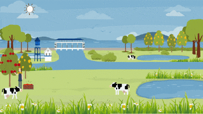 แอนิเมชั่นโครงการพระราชดำริ "โครงการฝายทดน้ำบ้านรางเข้พร้อมระบบส่งน้ำอันเนื่องมาจากพระราชดำริ จังหวัดกาญจนบุรี"