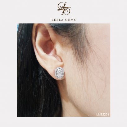 Cluster Oval Diamond Earrings