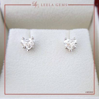 ต่างหูเพชรหัวใจเม็ดเดี่ยว