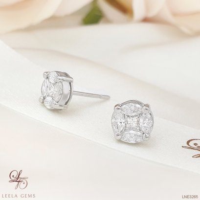 ต่างหูเพชรประกบ 2 กะรัต