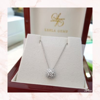 Diamond Pendant with White Gold Chain