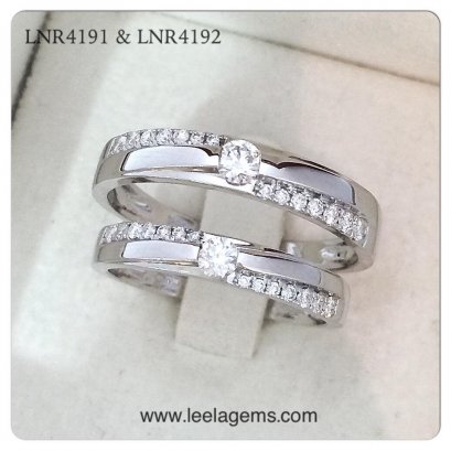 แหวนคู่แต่งงาน ทองขาว 18K