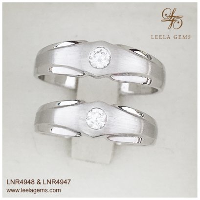 แหวนคู่แต่งงาน ทองขาว 18K