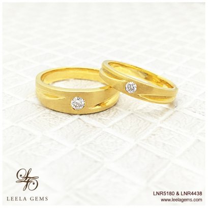 แหวนเพชรคู่ ตัวเรือนทอง 18K