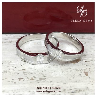 แหวนคู่ เพชรสี่เหลี่ยม