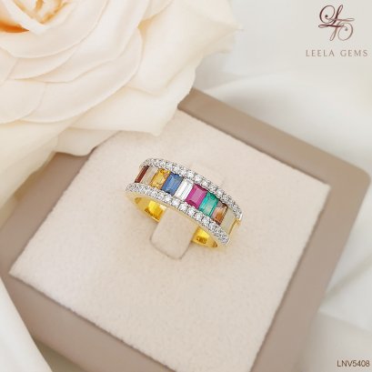 Nine Lucky Gemstone Ring