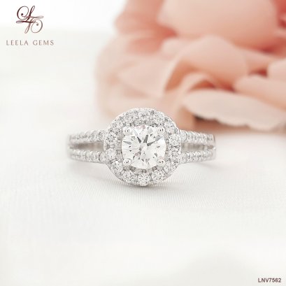 แหวนเพชรล้อม ก้านคู่