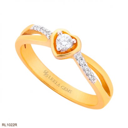 Heart Diamond Ring in 18K Rose Gold