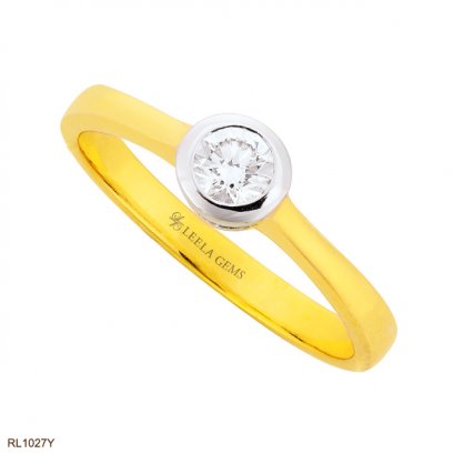 แหวนเพชรเม็ดเดียวฝังหุ้ม