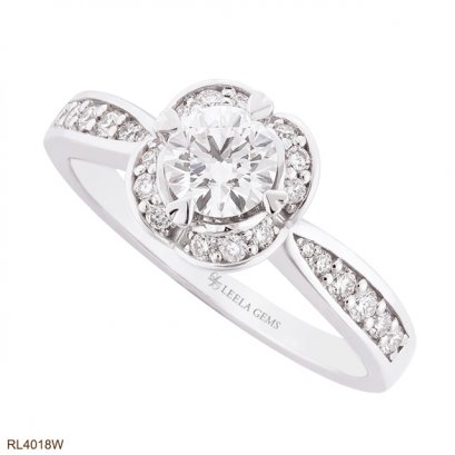 แหวนเพชรล้อม น้ำ 100