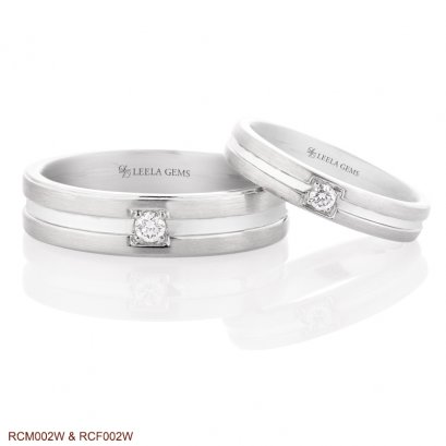 แหวนคู่แต่งงาน ทองขาว 18K