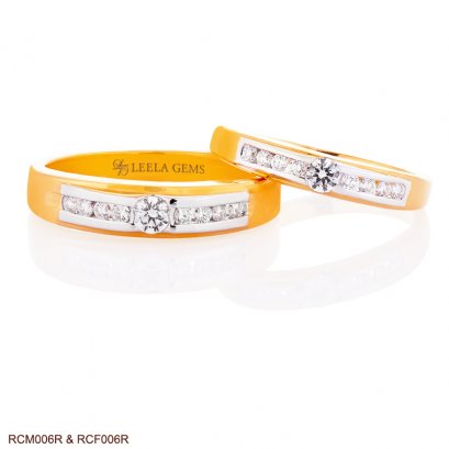 แหวนเพชรคู่ ตัวเรือน Rose Gold 18K