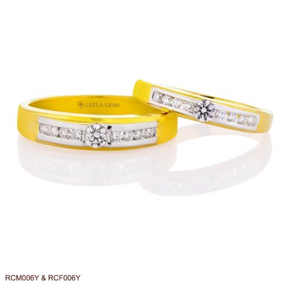 แหวนเพชรคู่ ตัวเรือนทอง 18K
