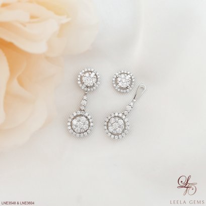 ต่างหูเพชร ใส่ได้ 2 แบบ