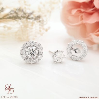 ต่างหูเพชรน้ำ 100