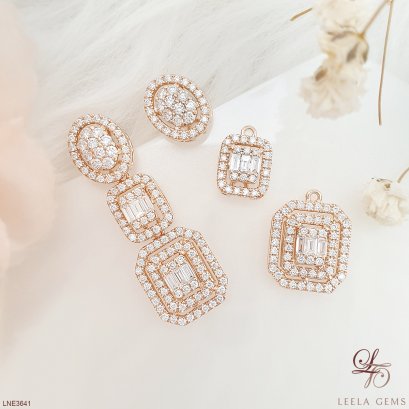 ต่างหูเพชรโรสโกลด์