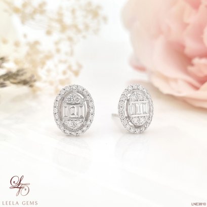 Cluster Oval Diamond Earrings