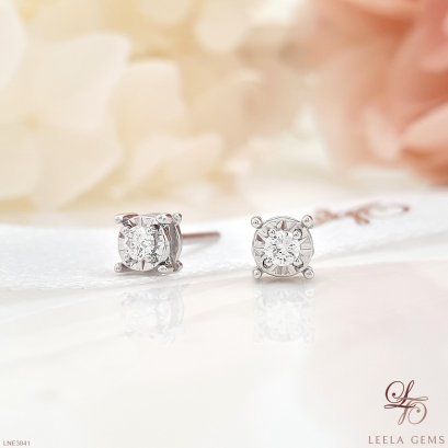 ต่างหูเพชรเม็ดเดี่ยว