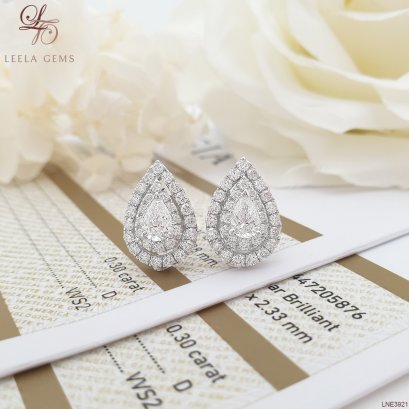 ต่างหูเพชรน้ำ 100